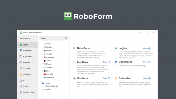 RoboForm screen 1